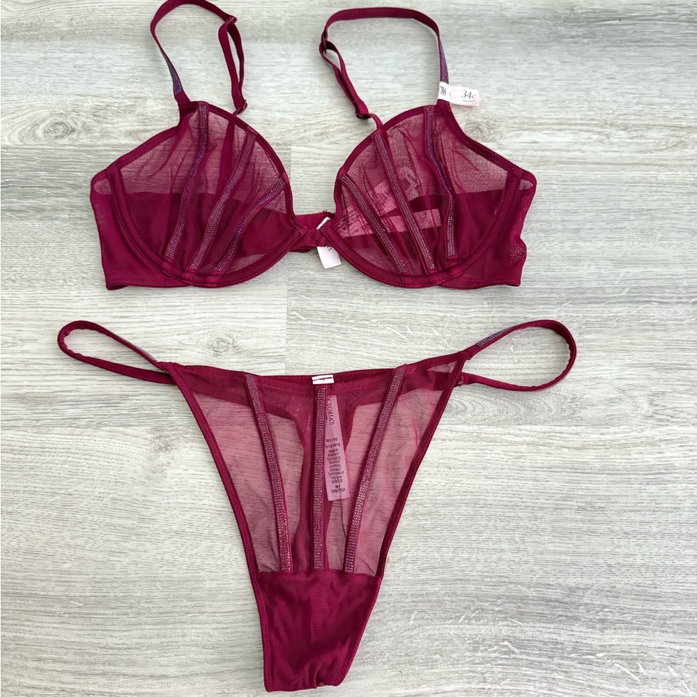 NWT Victoria’s Secret rhinestone bling bra and panty set